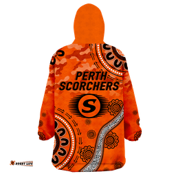 perth scorchers anzac day aboriginal wearable blanket hoodie