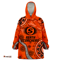 perth scorchers anzac day aboriginal wearable blanket hoodie