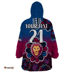 custom personalised afl brisbane lions 1996 aboriginal wearable blanket hoodie
