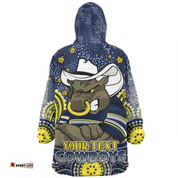 North Queensland Cowboys Custom Snug Hoodie - Custom With Aboriginal Inspired Style Of Dot Painting Patterns Snug Hoodie