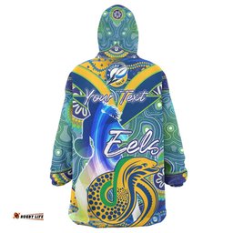 nrlw eels rugby snug hoodie custom rugby ball indigenous aboriginal eels women oodie blanket