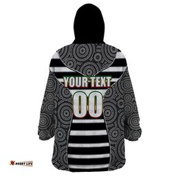 nrl panthers wearable blanket hoodie mix dot aboriginal black version