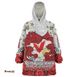 St. George Illawarra Dragons Custom Snug Hoodie - Custom With Aboriginal Inspired Style Of Dot Painting Patterns Snug Hoodie