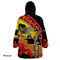 new zealand and australia anzac day wearable blanket hoodie aboriginal maori starring night style