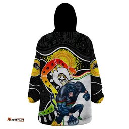 panthers mascot nrl wearable blanket hoodie naidoc