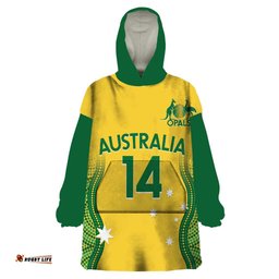 custom australia opals wearable blanket hoodie indigenous art