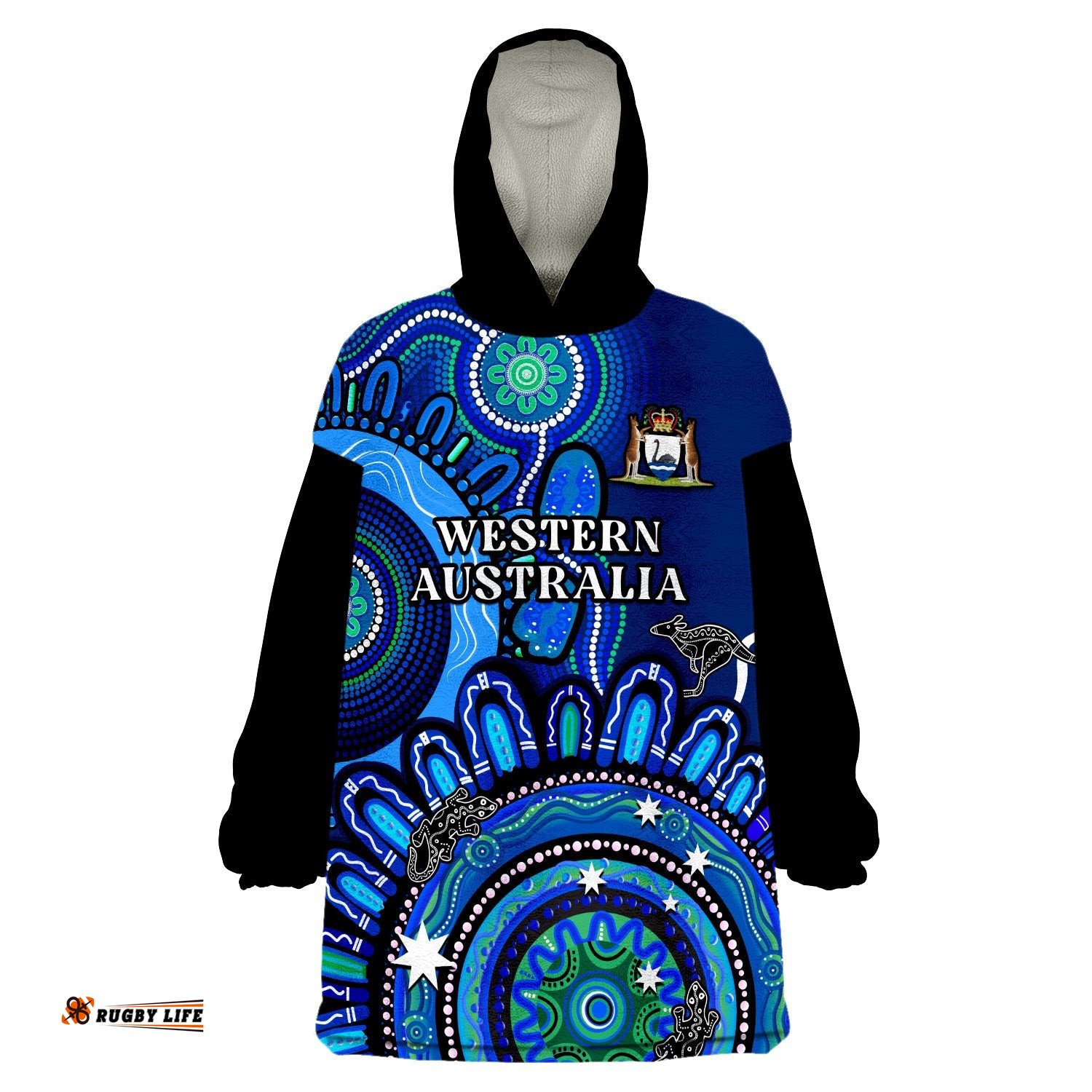 western australia state wearable blanket hoodie wa aussie indigenous art