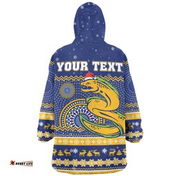Parramatta Eels Christmas Custom Snug Hoodie - Ugly Xmas And Aboriginal Patterns For Die Hard Fan Snug Hoodie
