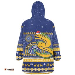 Parramatta Eels Christmas Custom Snug Hoodie - Ugly Xmas And Aboriginal Patterns For Die Hard Fan Snug Hoodie
