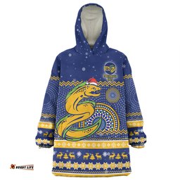 Parramatta Eels Christmas Custom Snug Hoodie - Ugly Xmas And Aboriginal Patterns For Die Hard Fan Snug Hoodie
