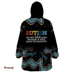 australia autism awareness 4 april aboriginal lizard wearable blanket hoodie