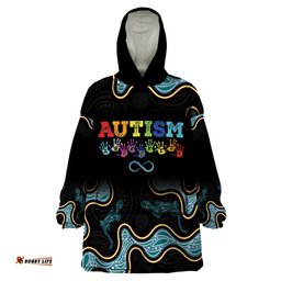 australia autism awareness 4 april aboriginal lizard wearable blanket hoodie