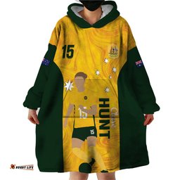australia soccer wearable blanket hoodie clare hunt matildas gold version
