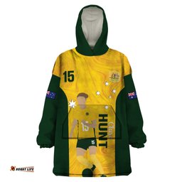 australia soccer wearable blanket hoodie clare hunt matildas gold version