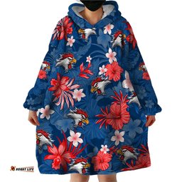 custom roosters rugby wearable blanket hoodie beautiful floral pattern spring summer vibe