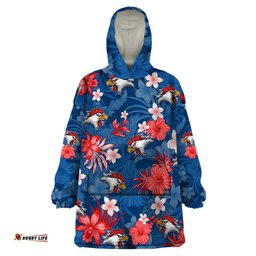custom roosters rugby wearable blanket hoodie beautiful floral pattern spring summer vibe