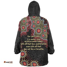 Australia Aboriginal Snug Hoodie - The More You Know The Less You Need Red and Gold Patterns Snug Hoodie