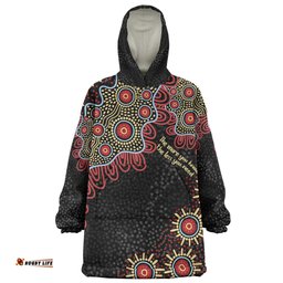 Australia Aboriginal Snug Hoodie - The More You Know The Less You Need Red and Gold Patterns Snug Hoodie