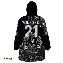 custom personalised afl collingwood magpies 1892 aboriginal wearable blanket hoodie