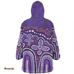 Australia Aboriginal Snug Hoodie - Dot painting illustration in Aboriginal style Purple Snug Hoodie