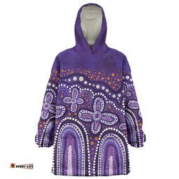 Australia Aboriginal Snug Hoodie - Dot painting illustration in Aboriginal style Purple Snug Hoodie