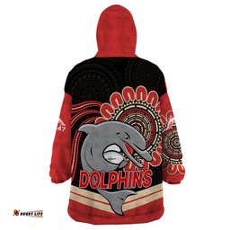nrl redcliffe dolphins wearable blanket hoodie