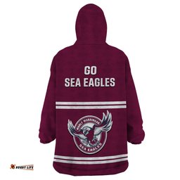 sea eagles rugby wearable blanket hoodie manly warringah maroon sporty style