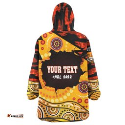 tigers rugby snug hoodie custom west tigers aboriginal style with tiger stripes patterns oodie blanket
