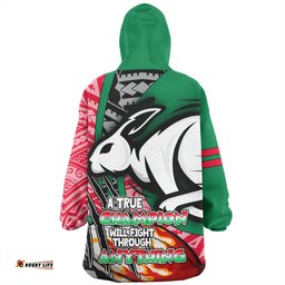 South Sydney Rabbitohs Grand Final Snug Hoodie - A True Champion Will Fight Through Anything With Polynesian Patterns
