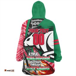 South Sydney Rabbitohs Grand Final Snug Hoodie - A True Champion Will Fight Through Anything With Polynesian Patterns