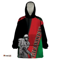 custom afghanistan cricket wearable blanket hoodie sporty version
