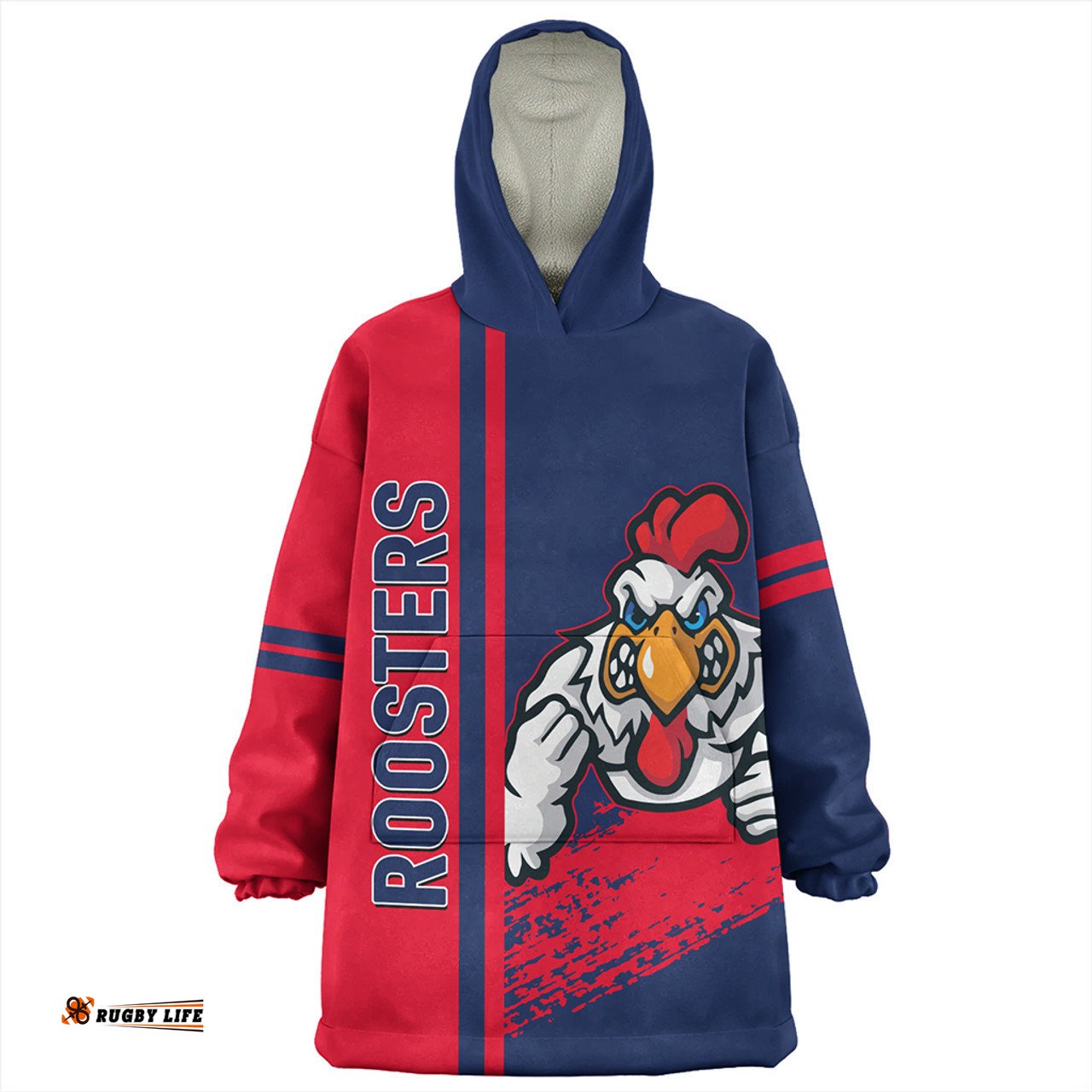 Sydney Roosters Snug Hoodie - Sydney Roosters Mascot Quater Style