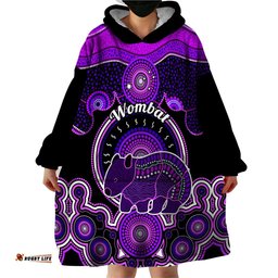 personalised australian astrology wearable blanket hoodie aboriginal wombat zodiac sign