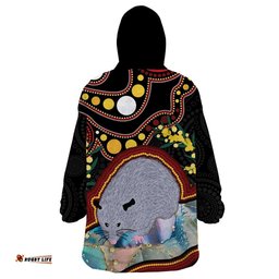 australia possum wearable blanket hoodie aboriginal art mix aussie opal