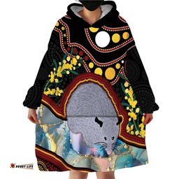 australia possum wearable blanket hoodie aboriginal art mix aussie opal