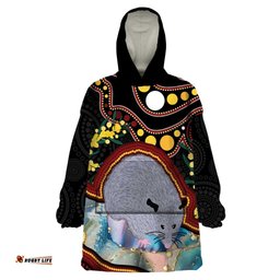 australia possum wearable blanket hoodie aboriginal art mix aussie opal