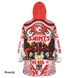 St. George Illawarra Dragons Indigenous Custom Snug Hoodie - The RED V With Indigenous Culture Oodie