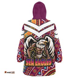 sea eagles rugby snug hoodie custom eagle strong with aboriginal patterns oodie blanket