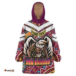 sea eagles rugby snug hoodie custom eagle strong with aboriginal patterns oodie blanket