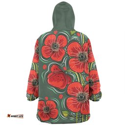 Australia Aboriginal Snug Hoodie - Aboriginal Style Australian Poppy Flower Background Snug Hoodie