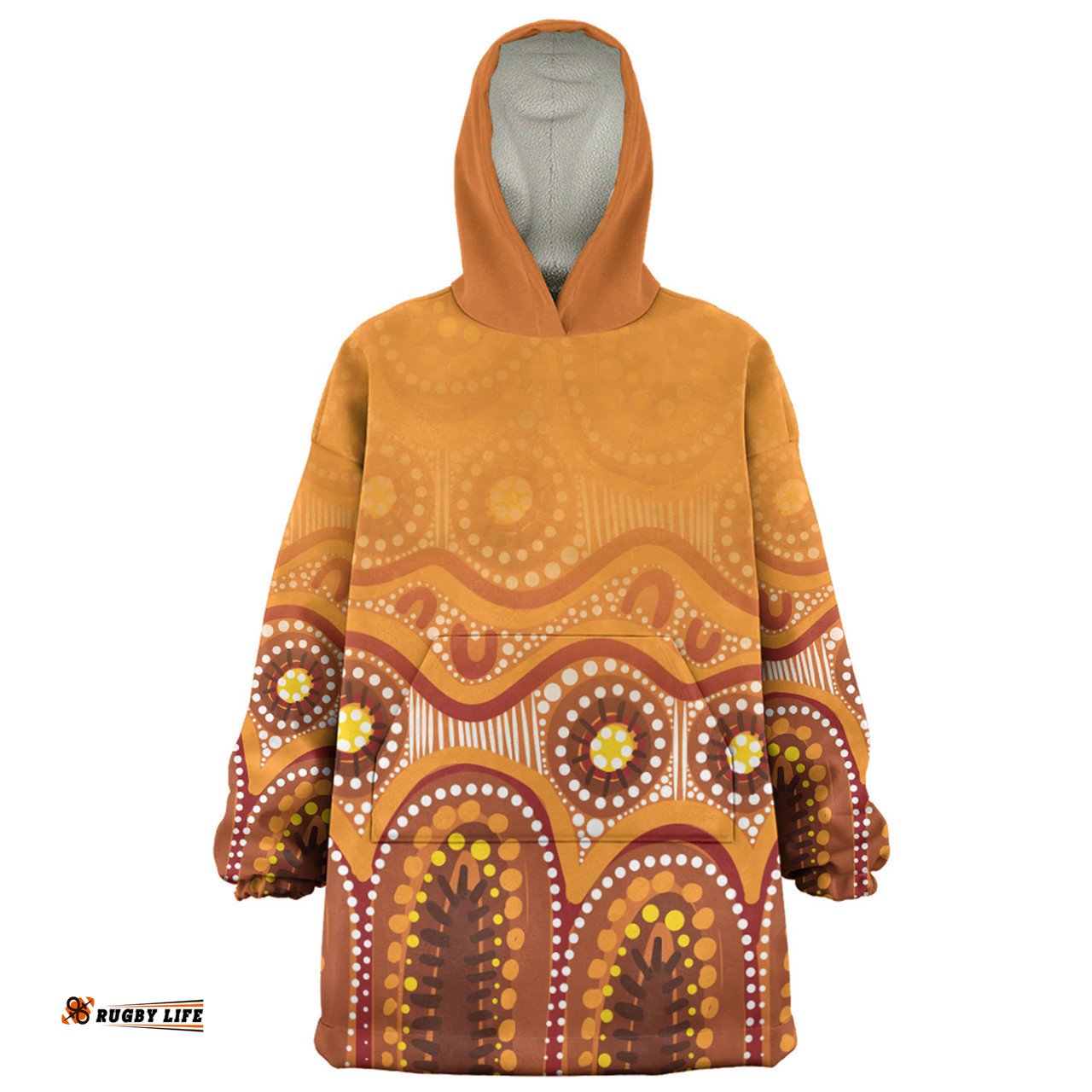 Australia Aboriginal Custom Snug Hoodie - Brown Aboriginal Dot Snug Hoodie