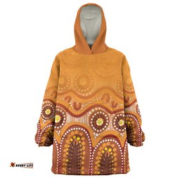 Australia Aboriginal Custom Snug Hoodie - Brown Aboriginal Dot Snug Hoodie