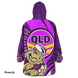 queensland rugby league team snug hoodie queensland qld quotes with cane toad state of origin aboriginal oodie blanket