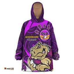 queensland rugby league team snug hoodie queensland qld quotes with cane toad state of origin aboriginal oodie blanket