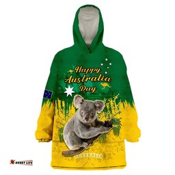 australia day wearable blanket hoodie koala sydney opera house national color