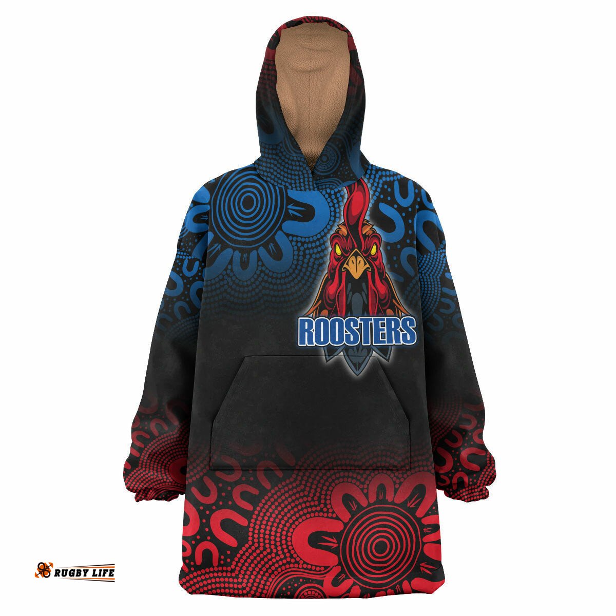 roosters rugby snug hoodie custom rooster esport mascot oodie blanket