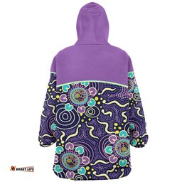 Australia Aboriginal Custom Snug Hoodie - Purple Painting With Aboriginal Inspired Dot Snug Hoodie