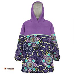 Australia Aboriginal Custom Snug Hoodie - Purple Painting With Aboriginal Inspired Dot Snug Hoodie