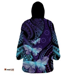 you matter suicide prevention awareness wearable blanket hoodie butterfly aboriginal mix polynesian pattern