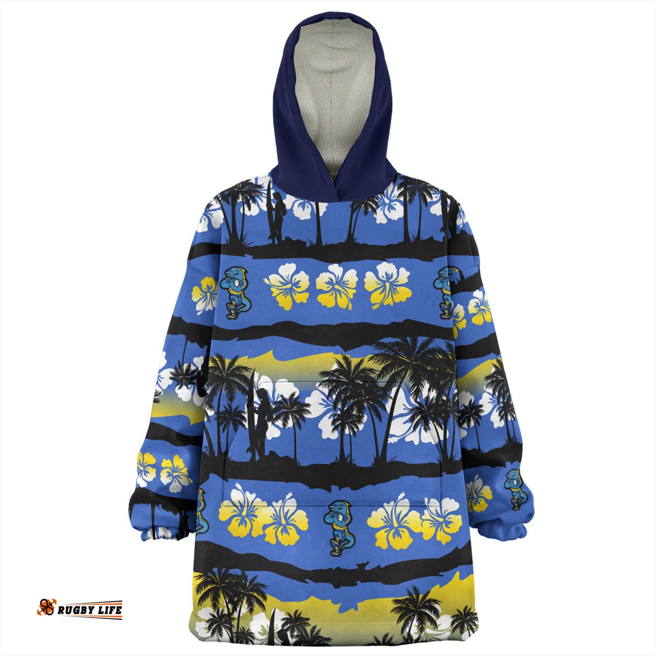 Parramatta Eels Sport Snug Hoodie - Tropical Hibiscus and Coconut Trees